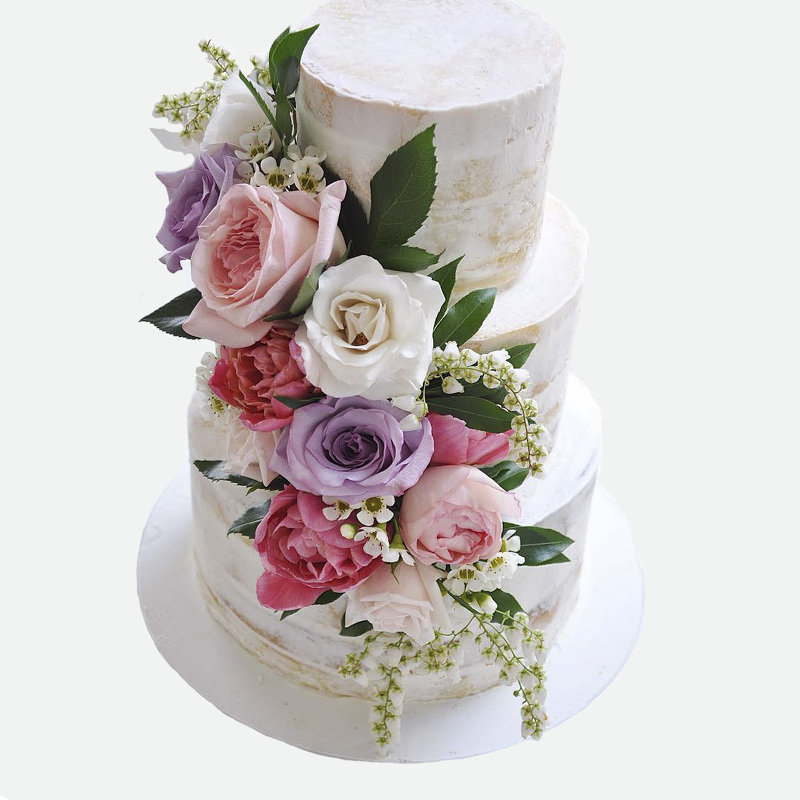 Свадебный торт с цветам 2048
